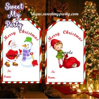 Christmas gift tags, Christmas gift stickers, Santa Claus gift tags,(5,6)